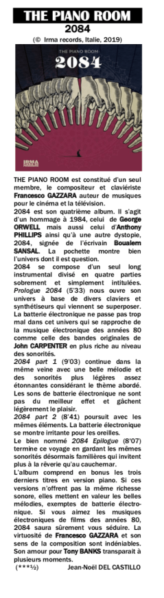 THE PIANO ROOM - 2084 - Review in Highlands Magazine 97